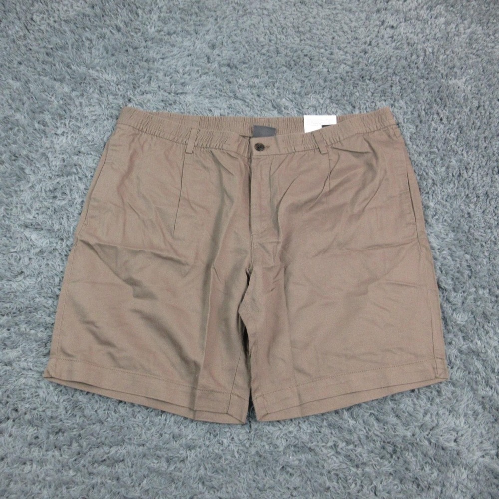 H&M Shorts Mens 2XL Brown Linen Blend Relaxed Elastic Waist Chino 41x9* NWT